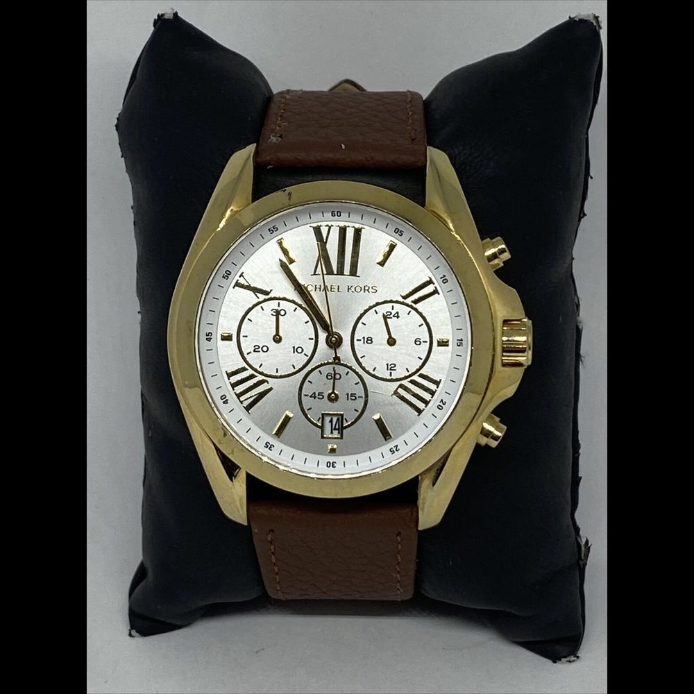 Michael Kors Bradshaw MK5743 Women's Brown Leather Analog Dial Wrist Watch WFH77